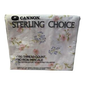 Vintage Cannon Sterling Choice Twin Flat Sheet – Dawn Flowers – NOS